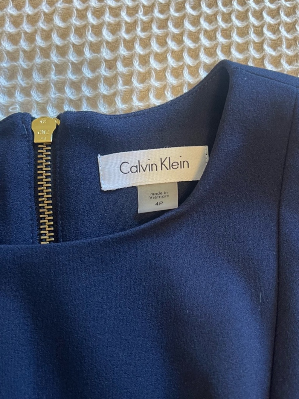 Calvin Klein Indigo Sleeveless Midi Sheath Dress - Picture 6 of 7